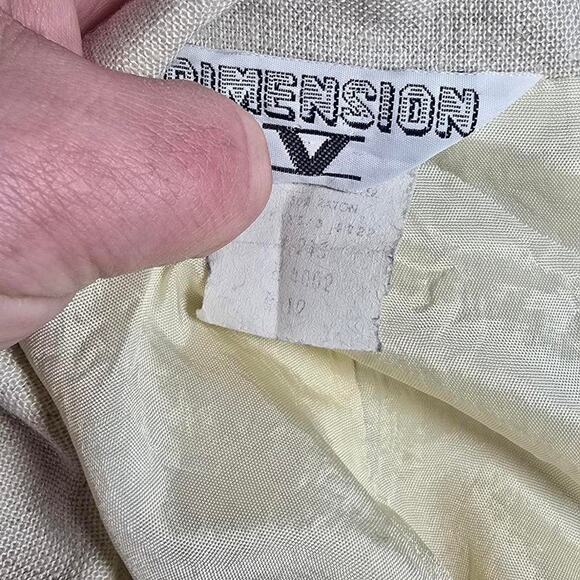 Vintage 80s Cream Soft Canvas 2 Piece Skirt and Blazer Set by Dimension V - Picture 8 of 8